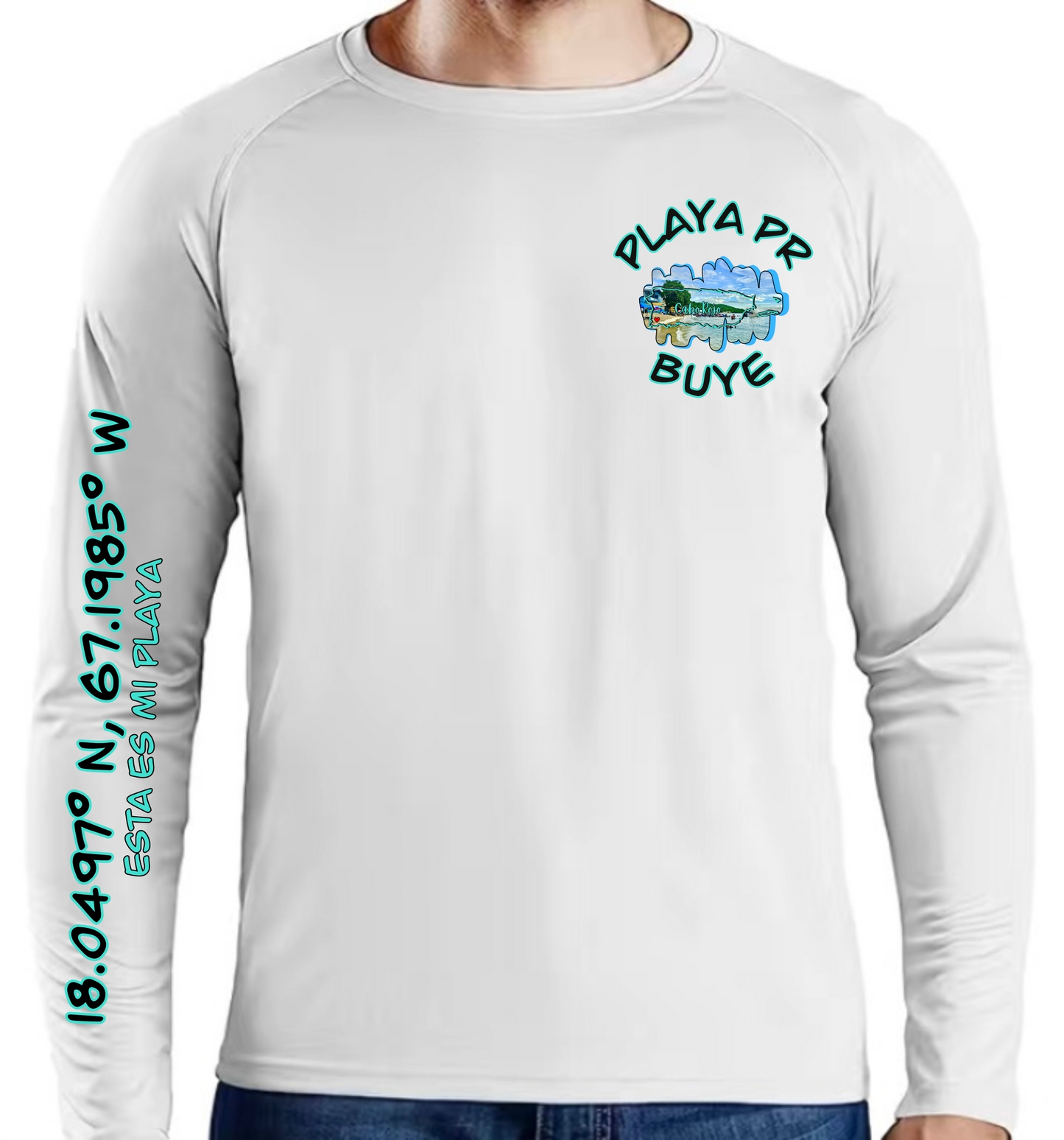Men's UPF50+ rash guard long sleeve Buye, Cabo Rojo P.R