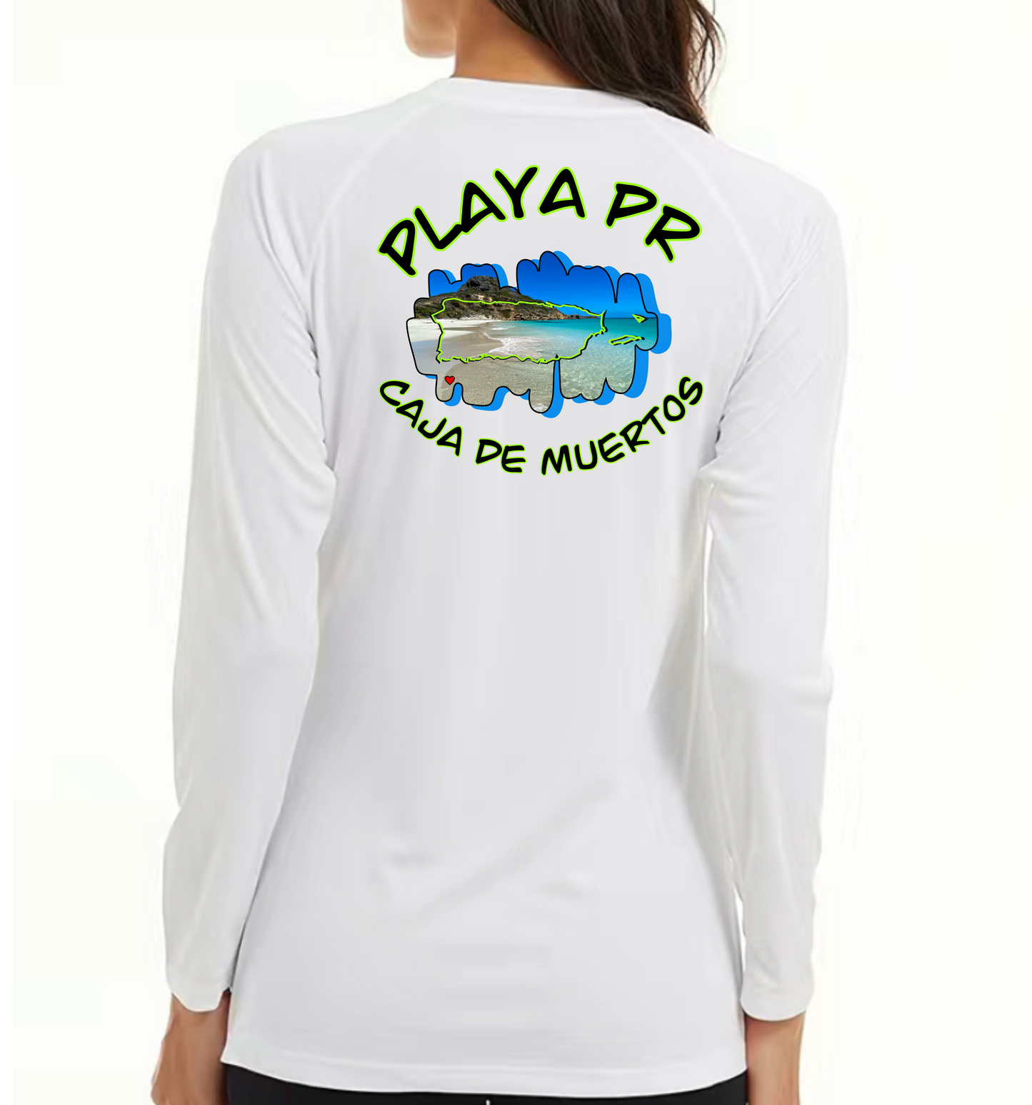 Women's Long Sleeve Rash Guard Isla Caja de Muertos, PR