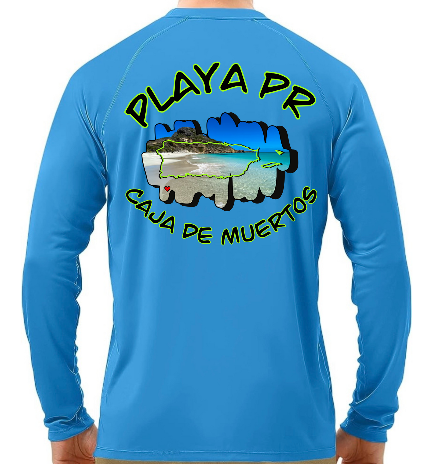 Mens Long Sleeve UPF50 Rash Guard Isla Caja De Muertos