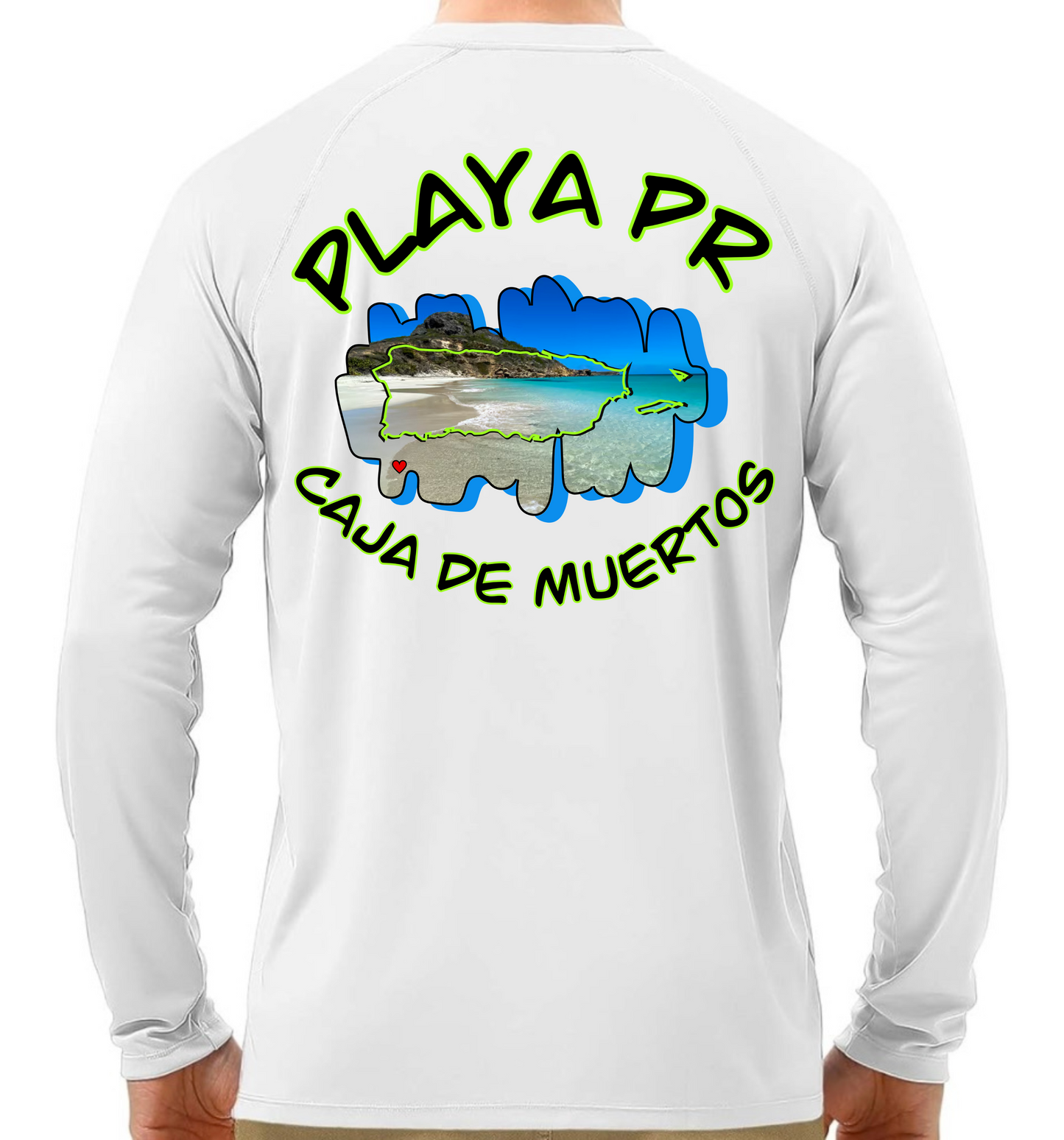 Mens Long Sleeve UPF50 Rash Guard Isla Caja De Muertos