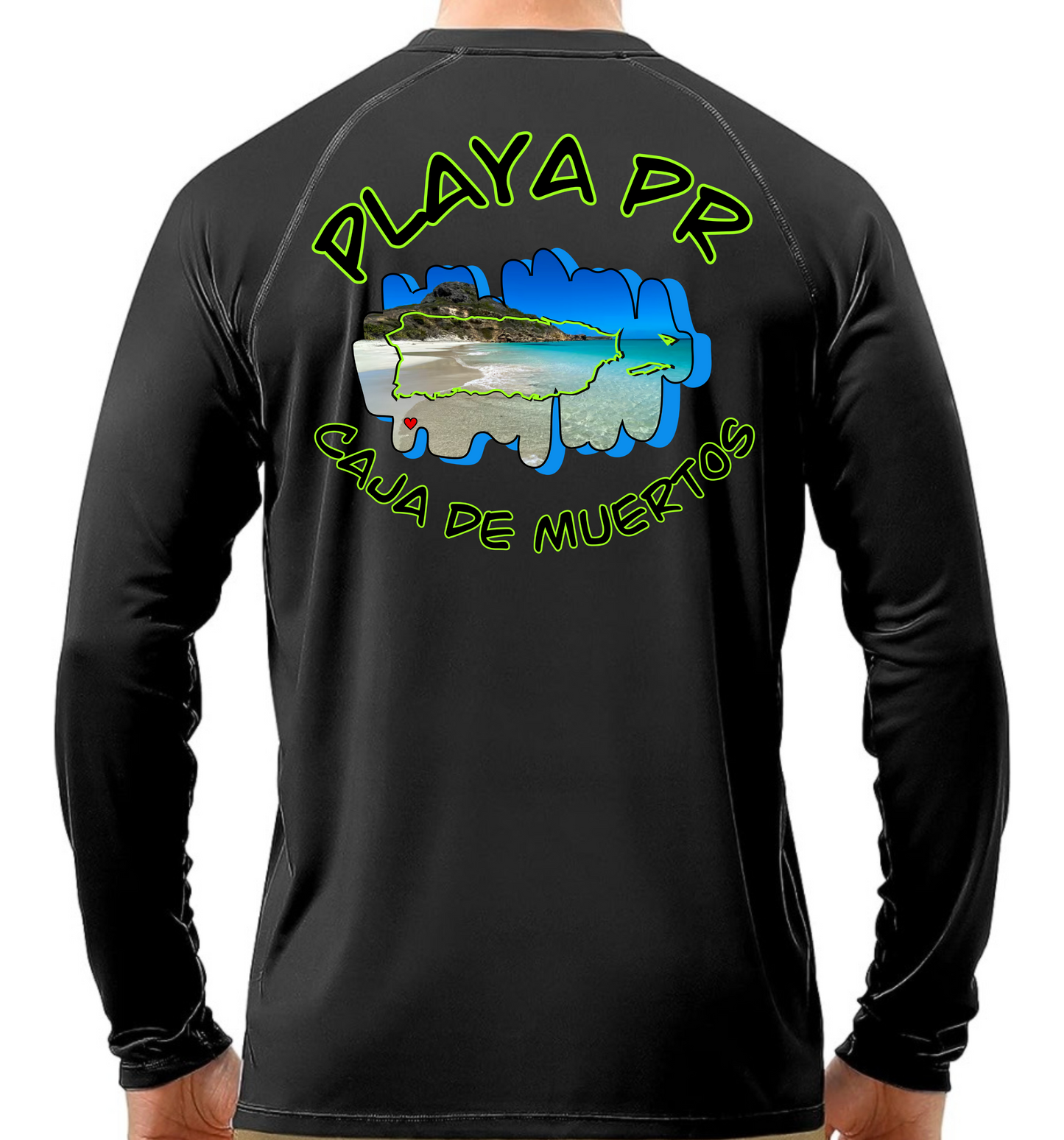 Mens Long Sleeve UPF50 Rash Guard Isla Caja De Muertos