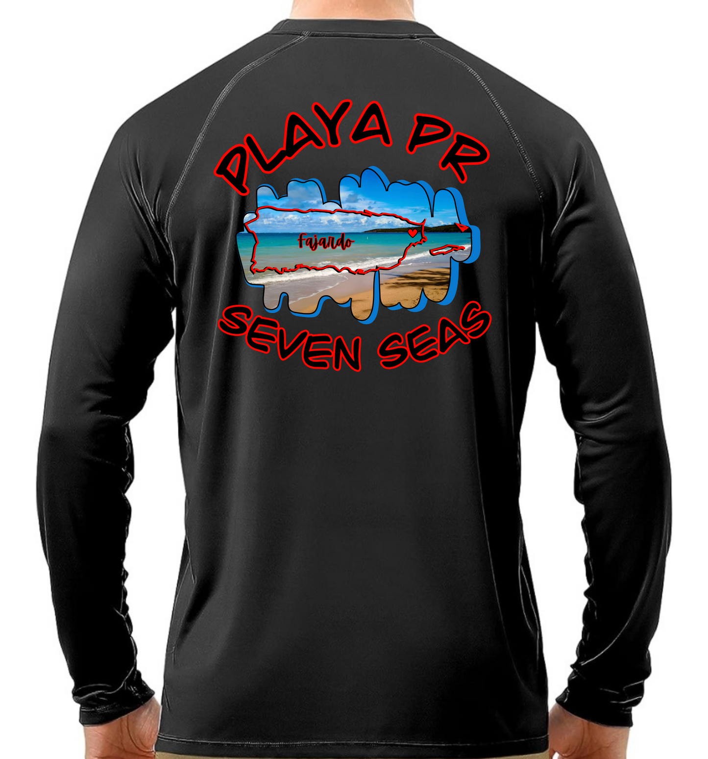 Men's UPF50+ rash guard Long Sleeve Seven Seas, Fajardo P.R