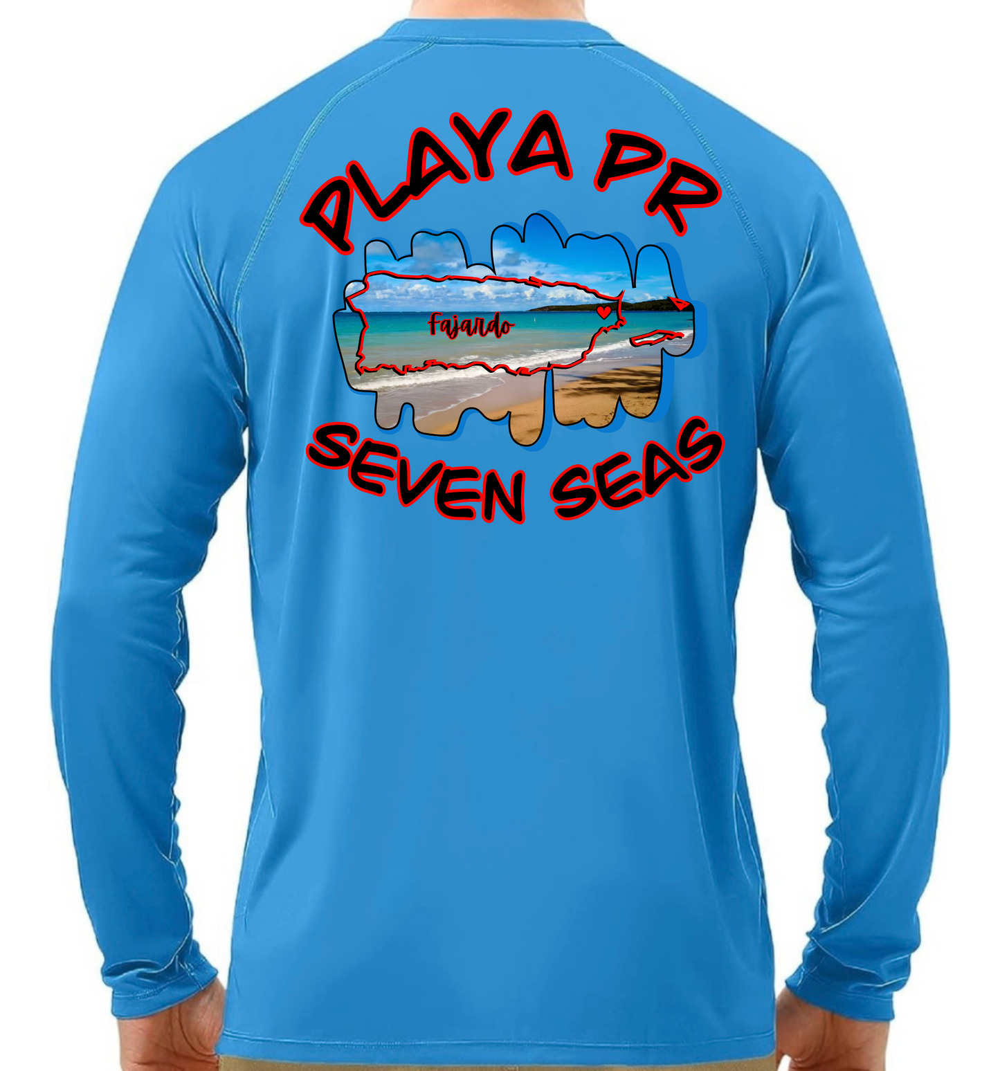 Men's UPF50+ rash guard Long Sleeve Seven Seas, Fajardo P.R
