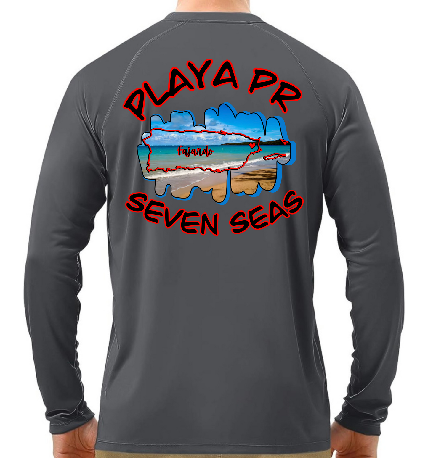 Men's UPF50+ rash guard Long Sleeve Seven Seas, Fajardo P.R