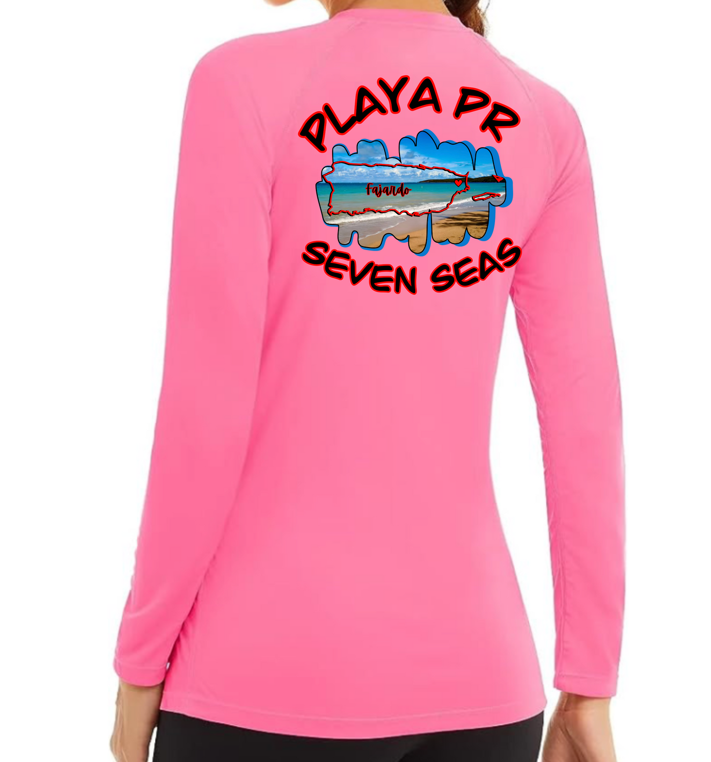 Womens UPF50+ rash guard long sleeve Seven Seas, Fajardo P.R