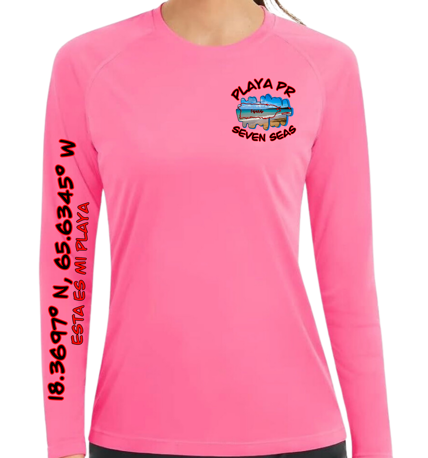 Womens UPF50+ rash guard long sleeve Seven Seas, Fajardo P.R