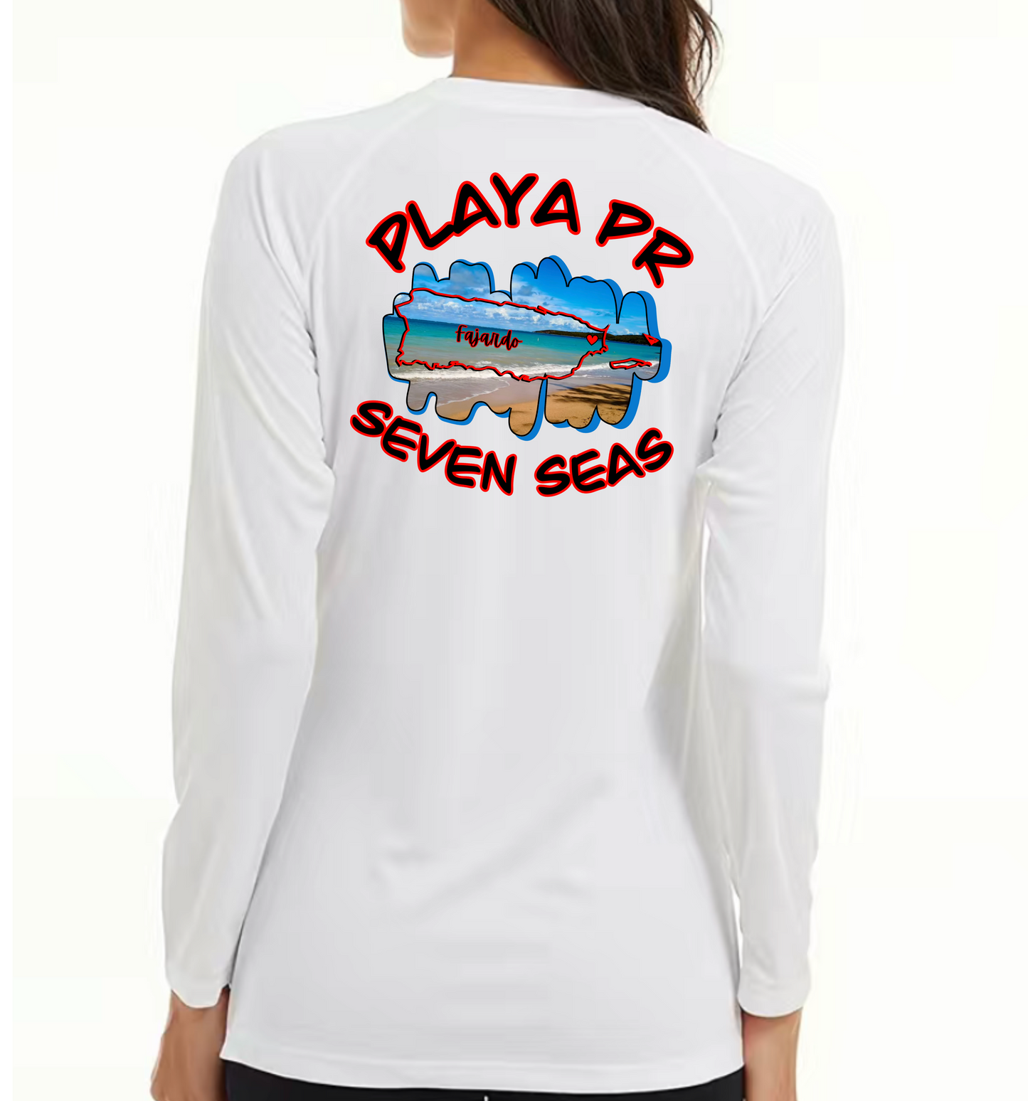 Womens UPF50+ rash guard long sleeve Seven Seas, Fajardo P.R
