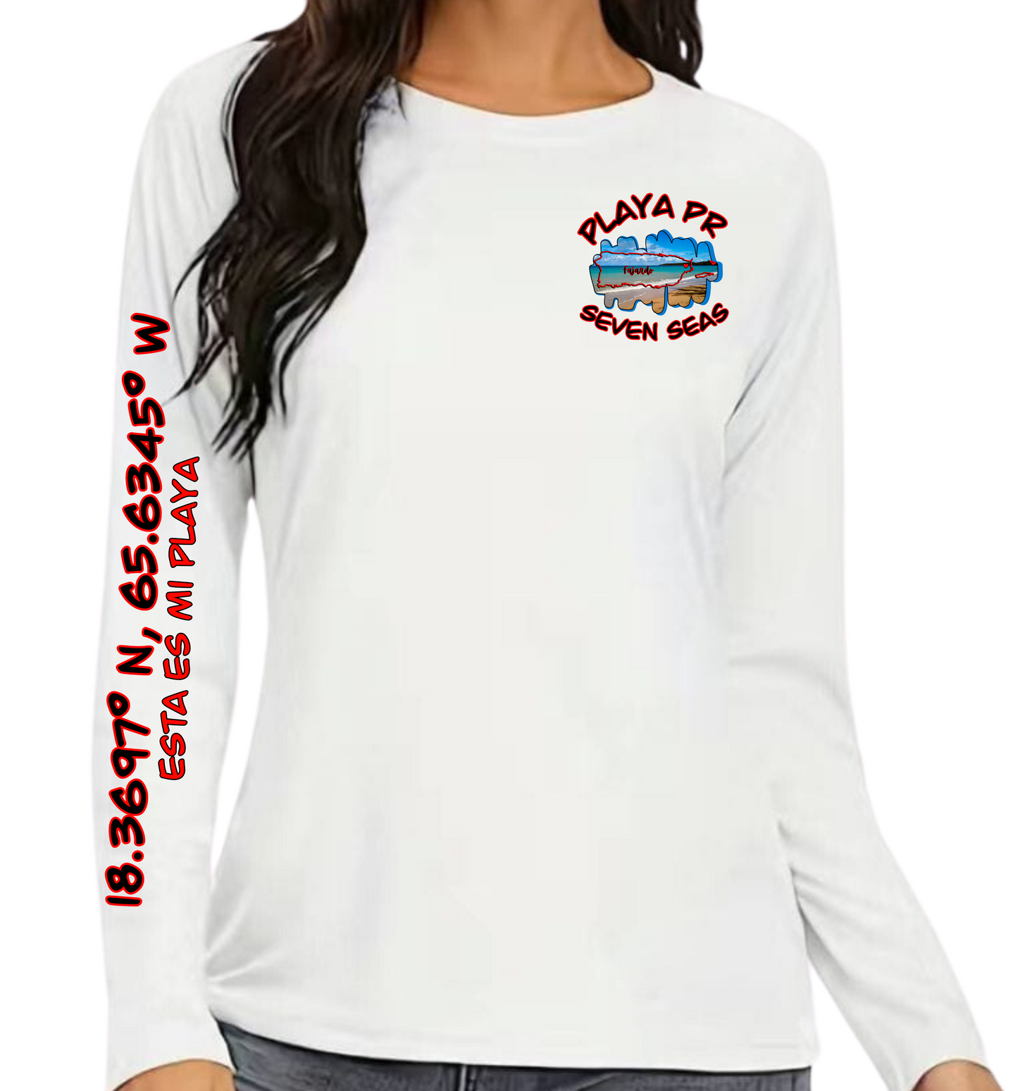 Womens UPF50+ rash guard long sleeve Seven Seas, Fajardo P.R