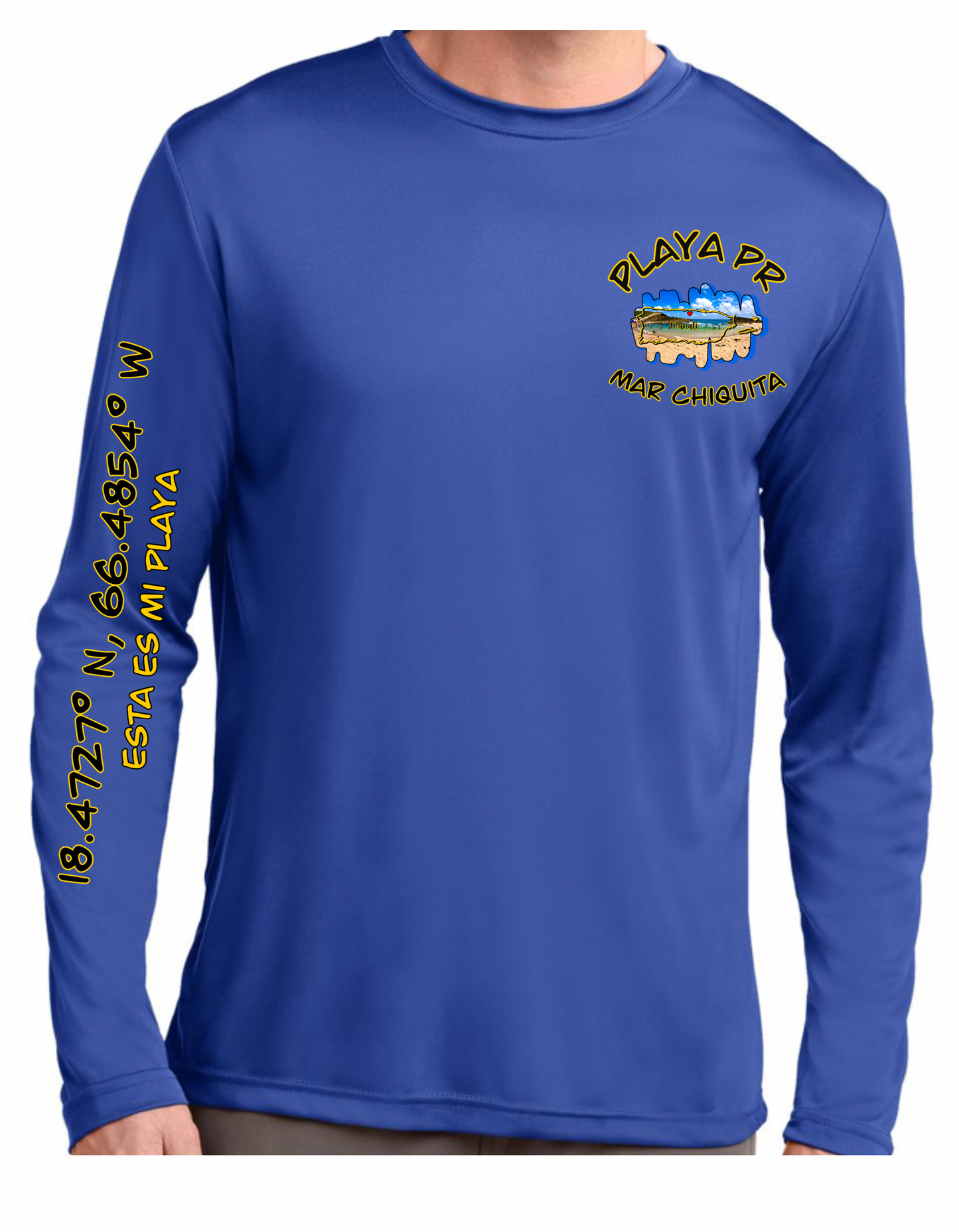 Men's UPF50+ rash guard Long Sleeve Mar Chiquita, Manati P.R