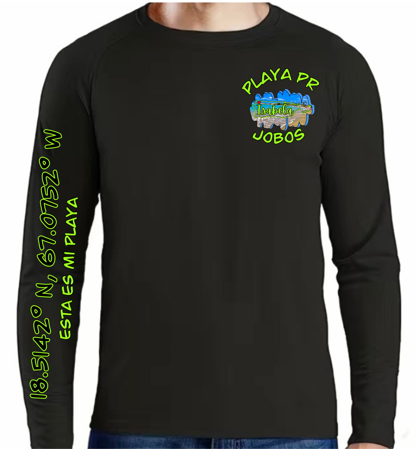 Men's UPF50+ rash guard Long Sleeve Jobos, Isabela P.R