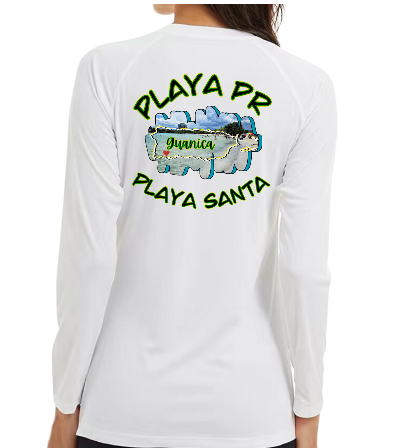 Women's UPF 50+ rash guard long sleeve Playa Santa, Guanica P.R