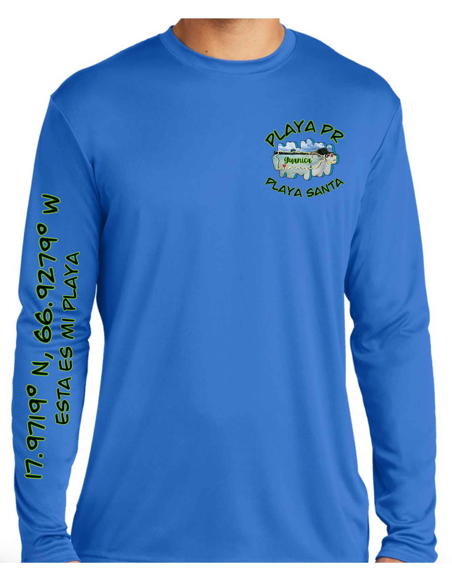 Men's UPF50+ Long Sleeve Rash Guard Playa Santa, Guanica P.R