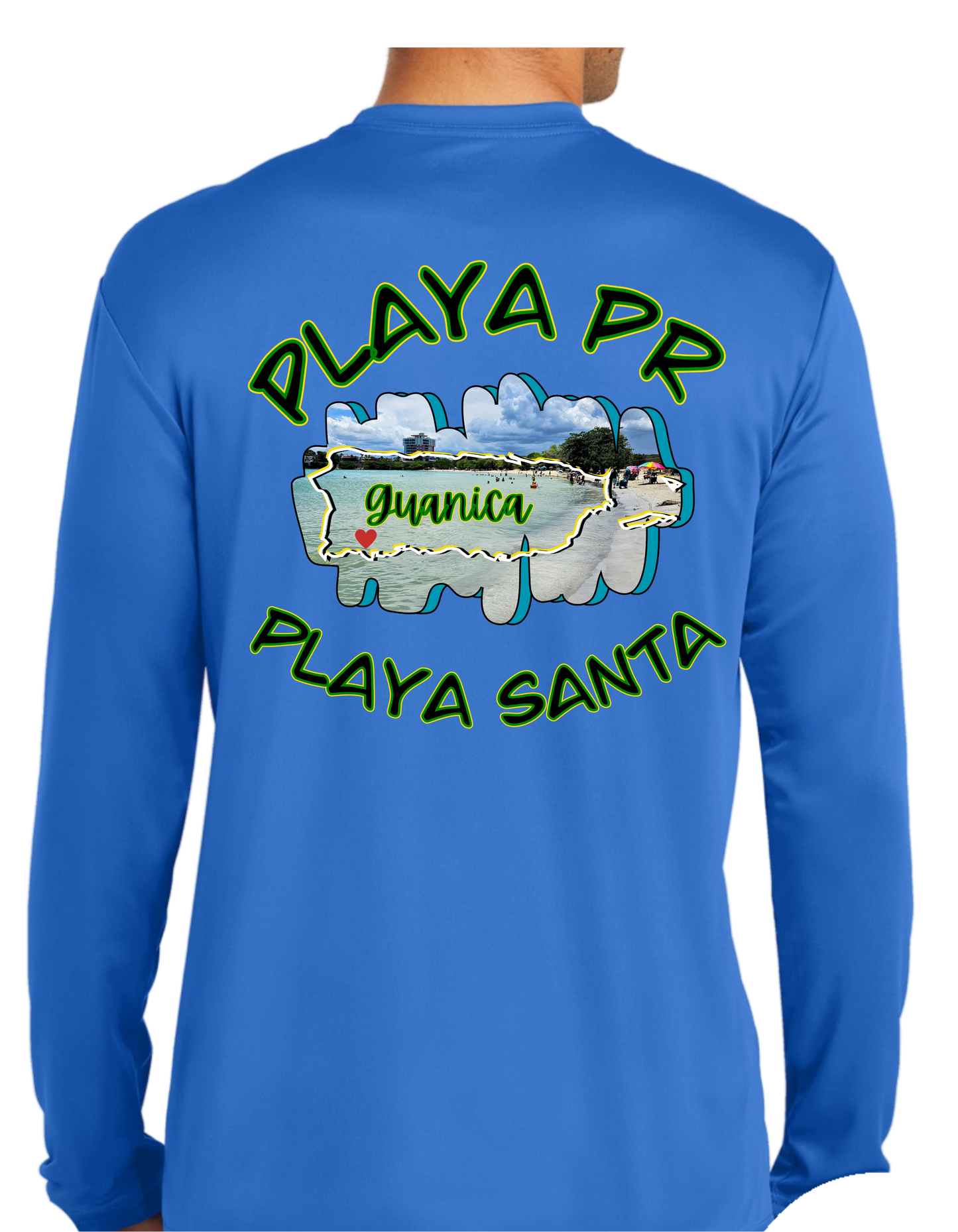 Men's UPF50+ Long Sleeve Rash Guard Playa Santa, Guanica P.R