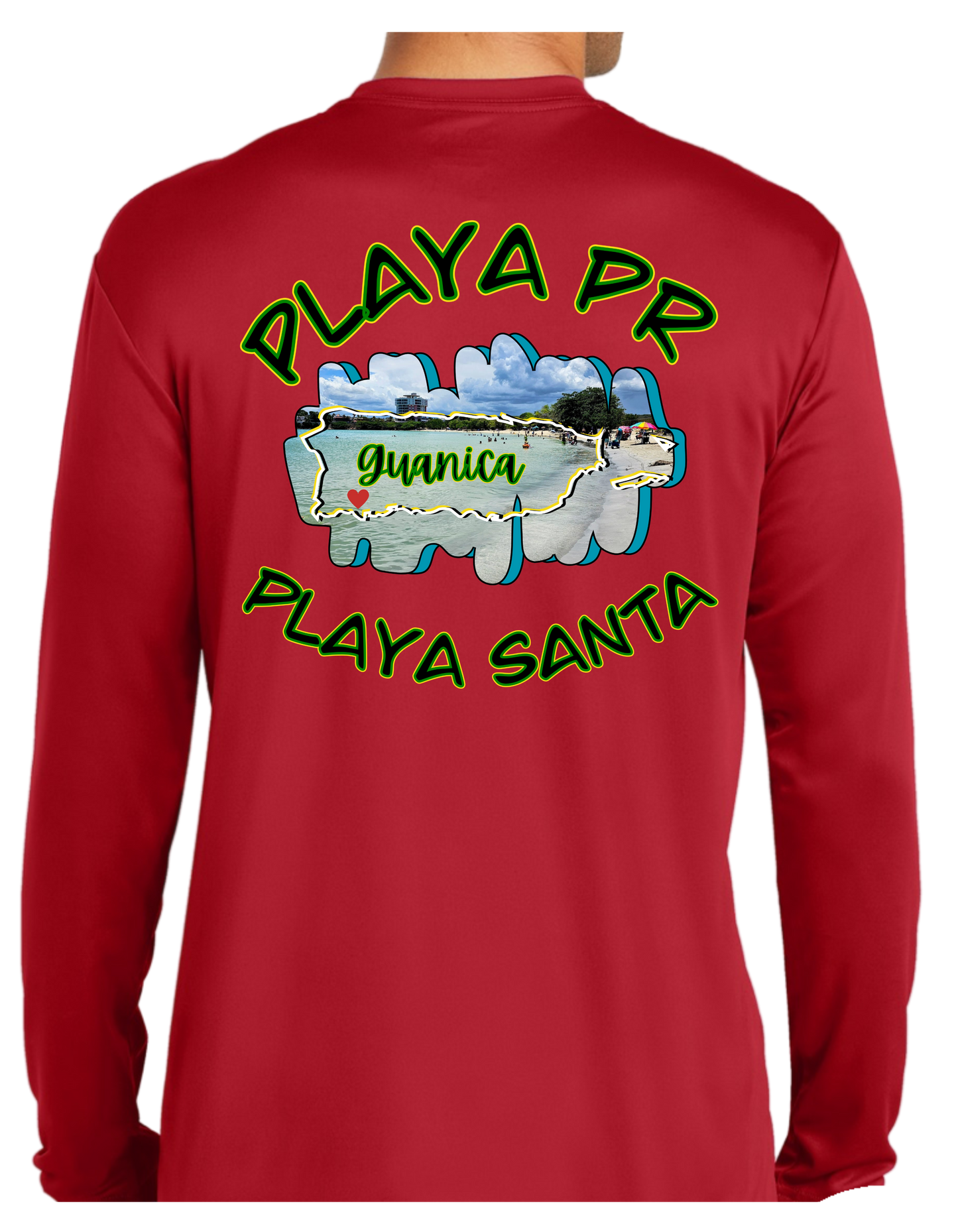 Men's UPF50+ Long Sleeve Rash Guard Playa Santa, Guanica P.R