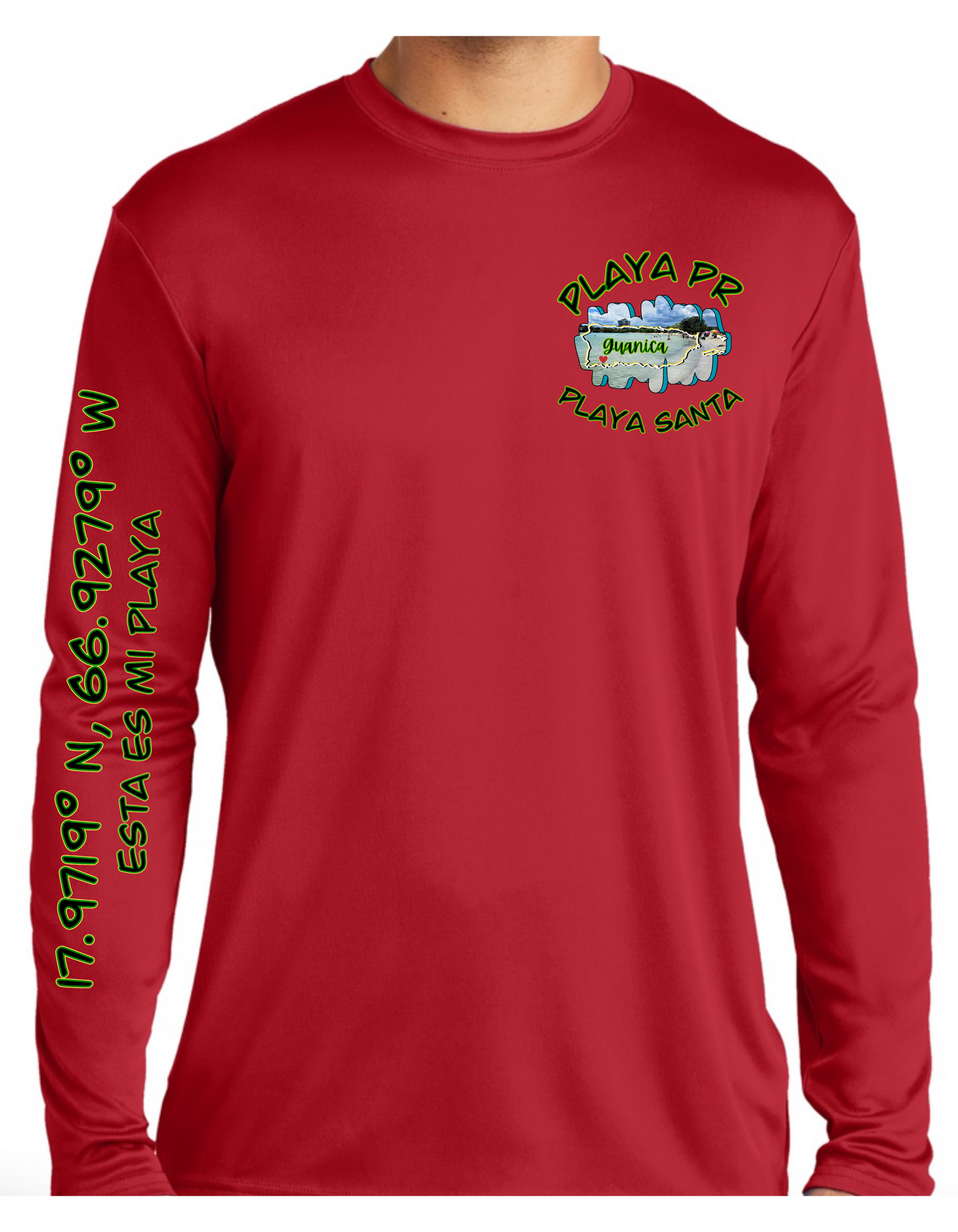 Men's UPF50+ Long Sleeve Rash Guard Playa Santa, Guanica P.R