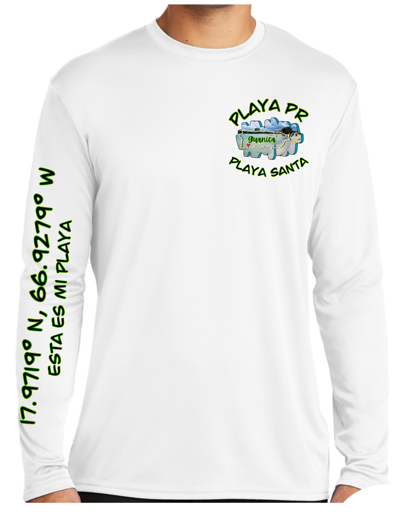 Men's UPF50+ Long Sleeve Rash Guard Playa Santa, Guanica P.R