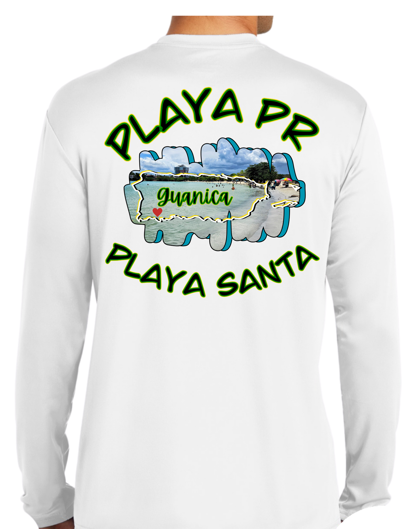 Men's UPF50+ Long Sleeve Rash Guard Playa Santa, Guanica P.R