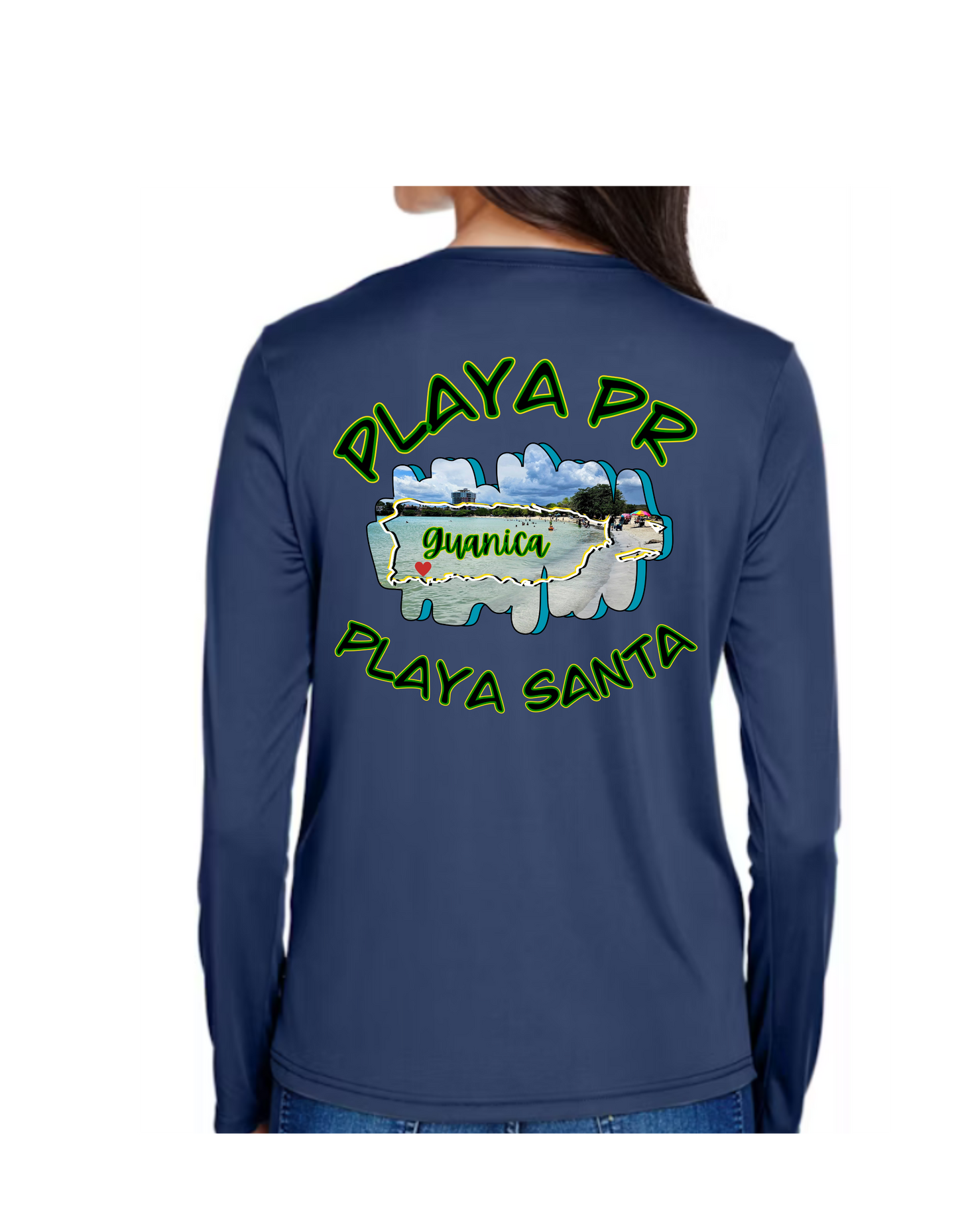 Women's UPF 50+ rash guard long sleeve Playa Santa, Guanica P.R
