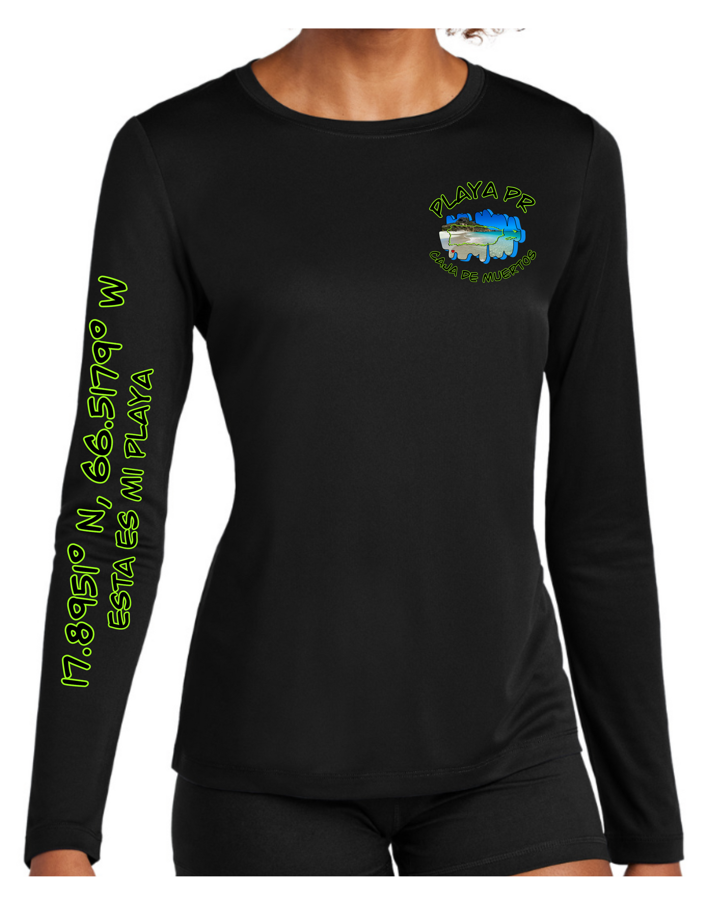 Women's Long Sleeve Rash Guard Isla Caja de Muertos, PR