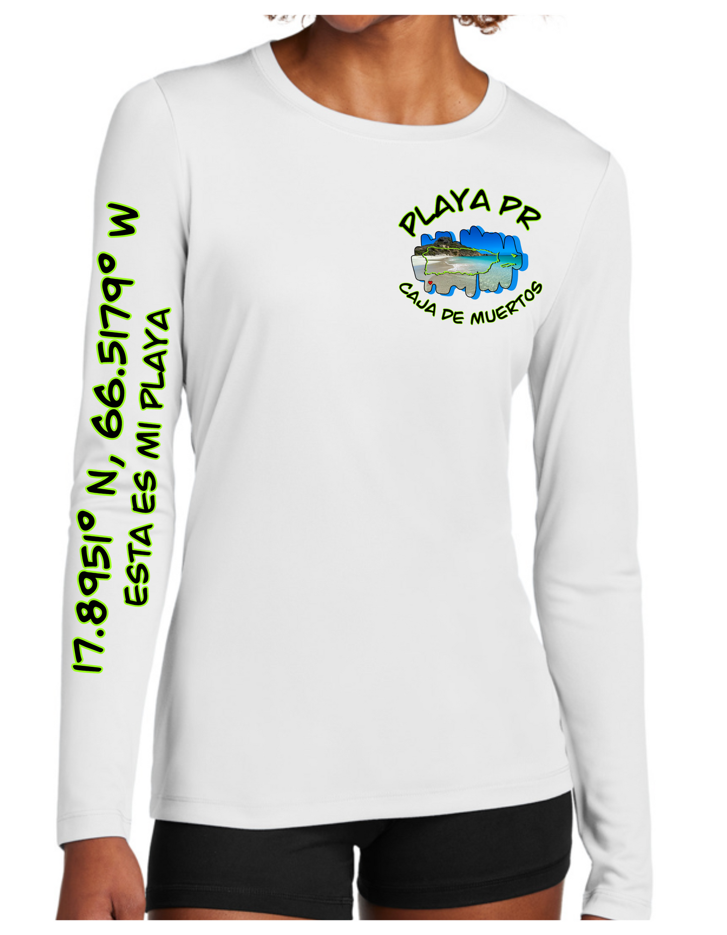 Women's Long Sleeve Rash Guard Isla Caja de Muertos, PR
