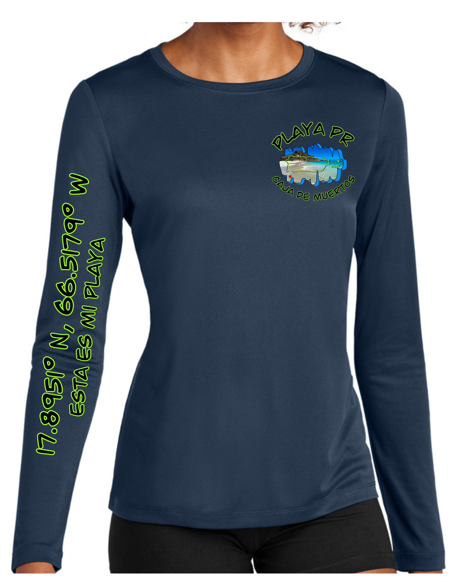 Women's Long Sleeve Rash Guard Isla Caja de Muertos, PR