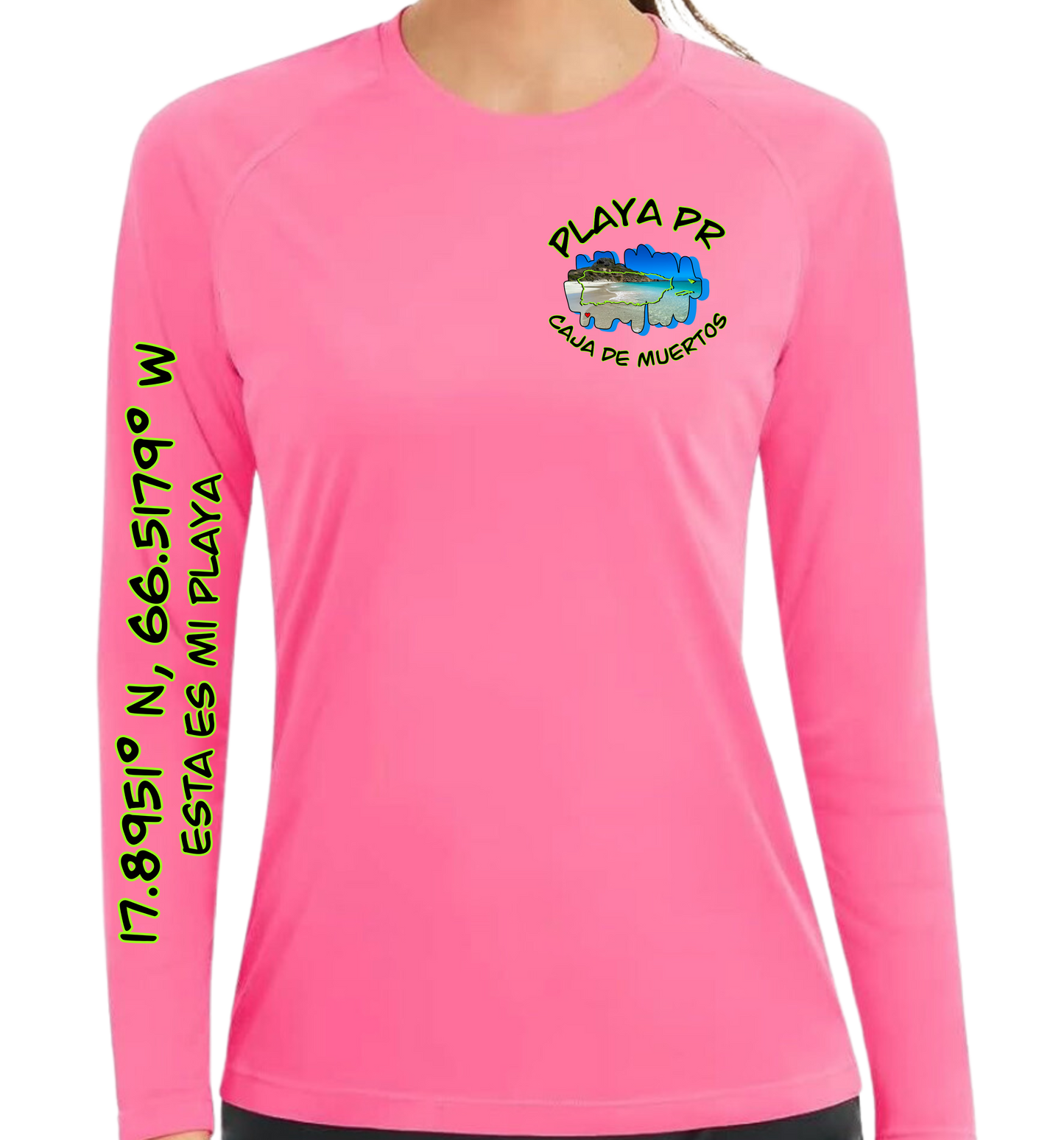Women's Long Sleeve Rash Guard Isla Caja de Muertos, PR