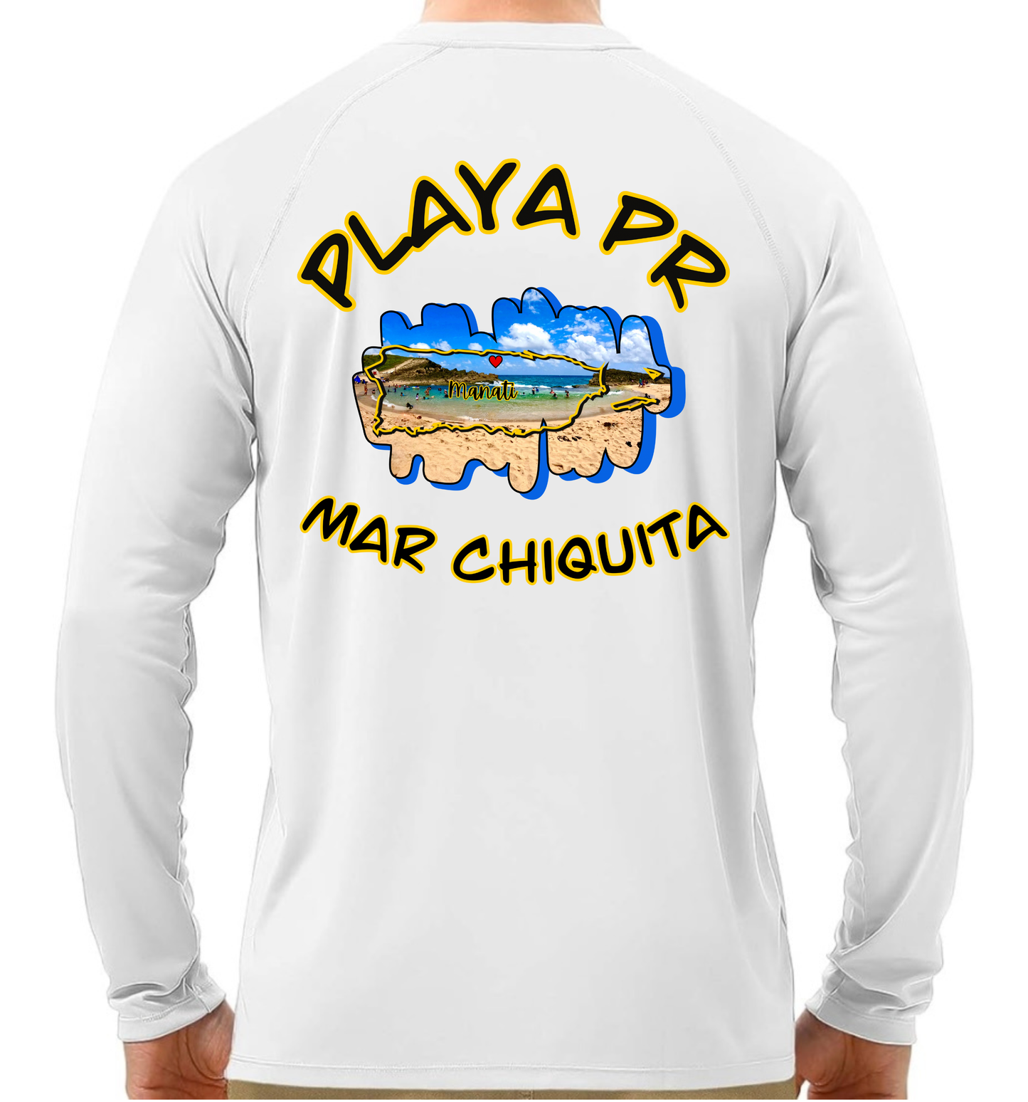 Men's UPF50+ rash guard Long Sleeve Mar Chiquita, Manati P.R