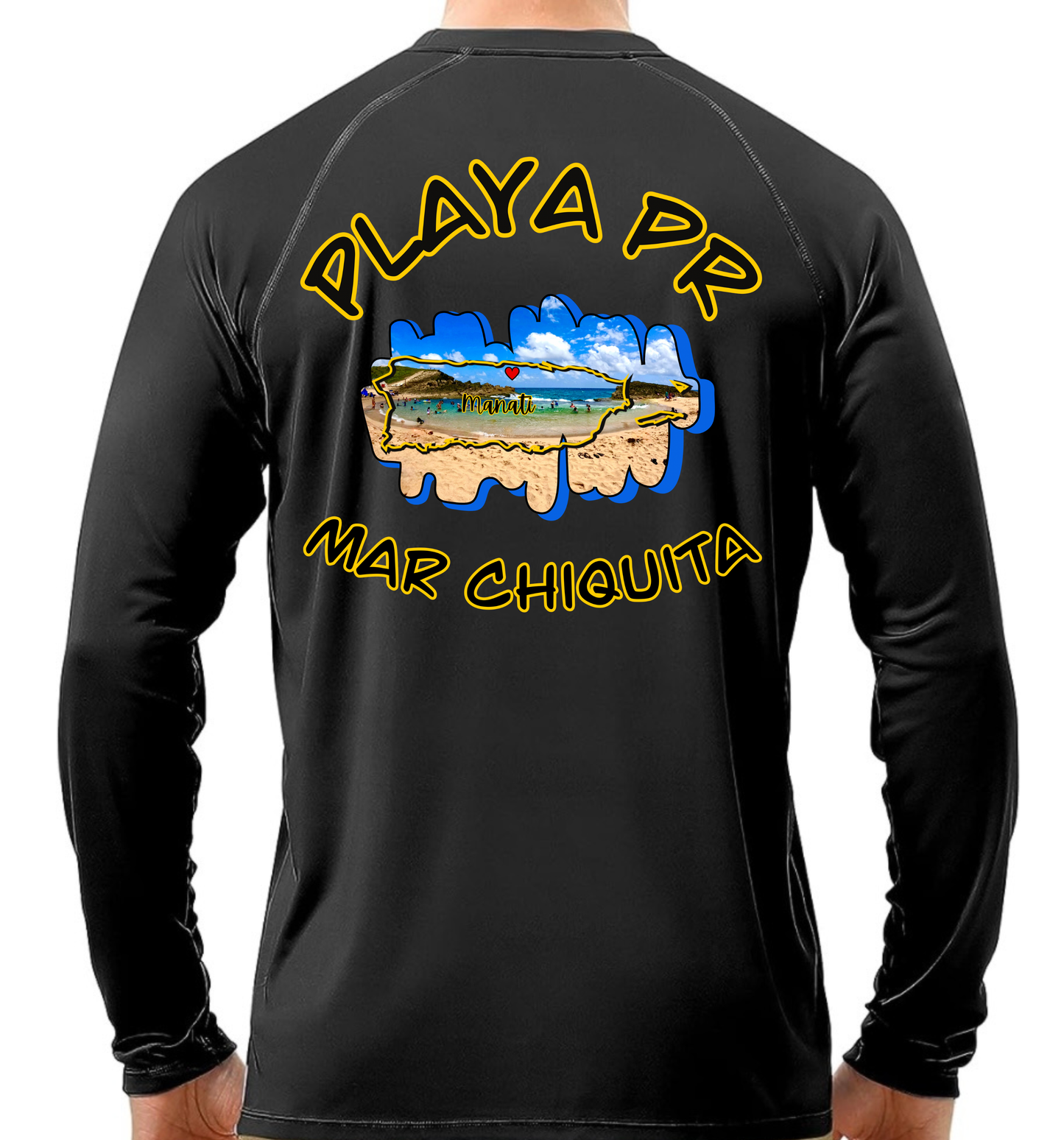 Men's UPF50+ rash guard Long Sleeve Mar Chiquita, Manati P.R