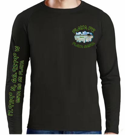 Men's UPF50+ Long Sleeve Rash Guard Playa Santa, Guanica P.R