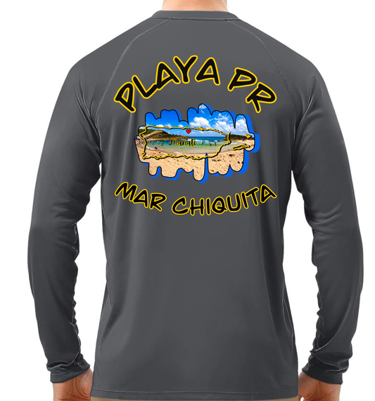 Men's UPF50+ rash guard Long Sleeve Mar Chiquita, Manati P.R