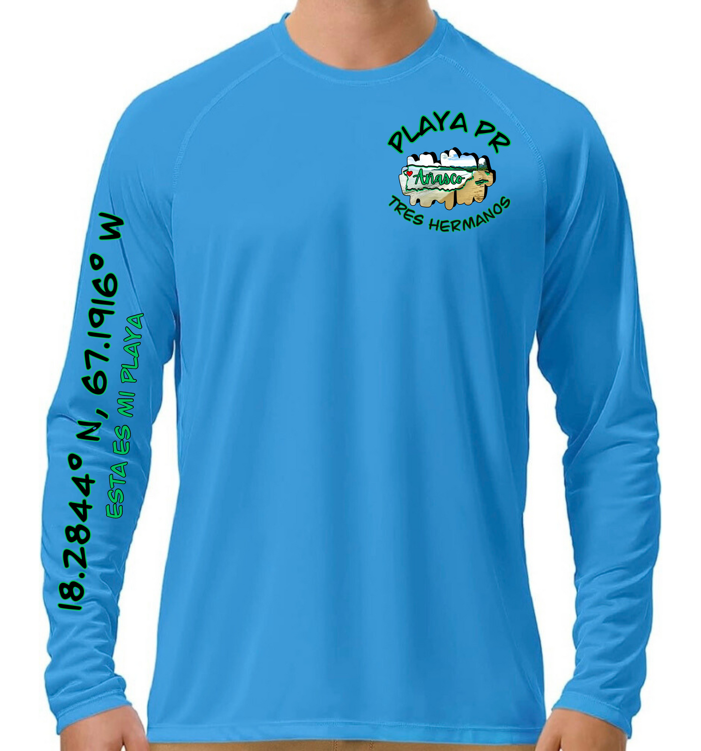 Men's UPF50+ rash guard long sleeve Tres Hermanos, Añasco P.R