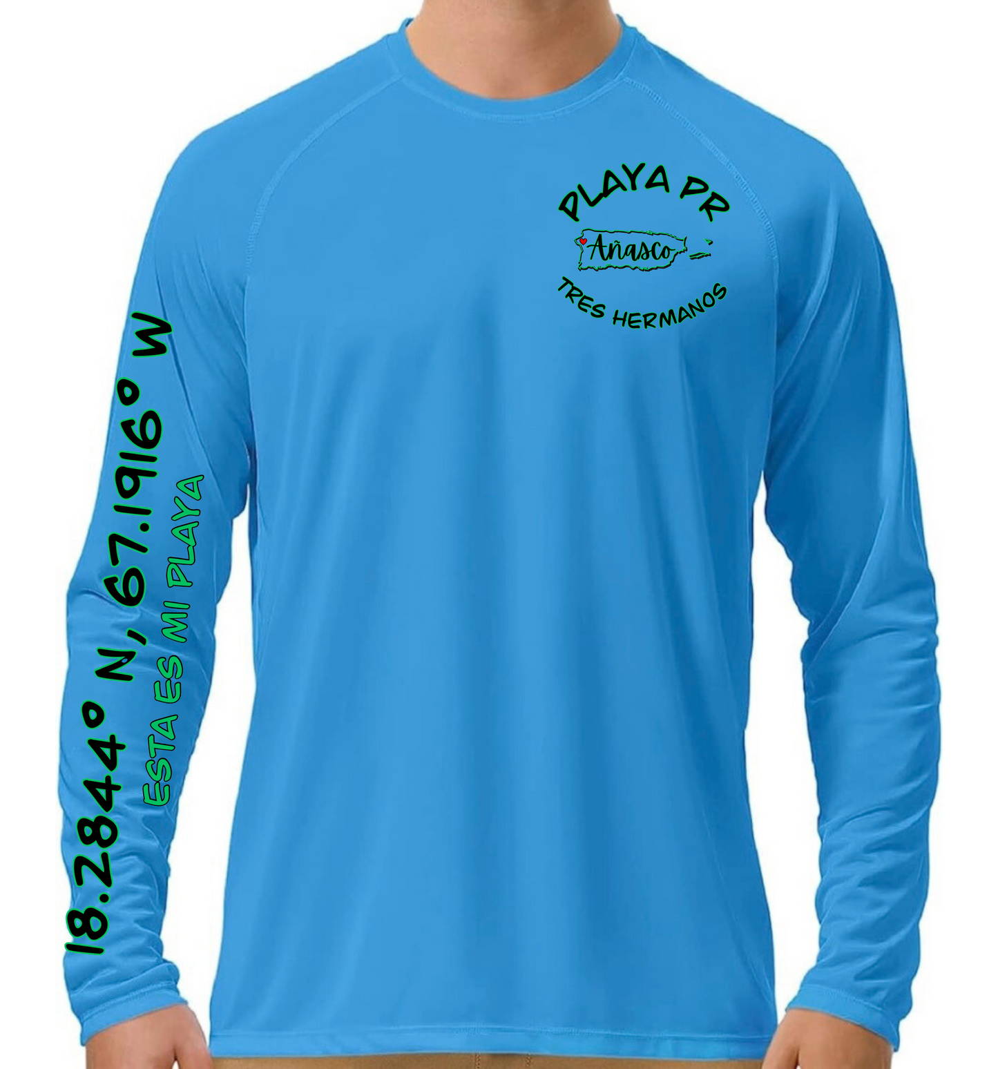 Men's UPF50+ rash guard long sleeve Tres Hermanos, Añasco P.R