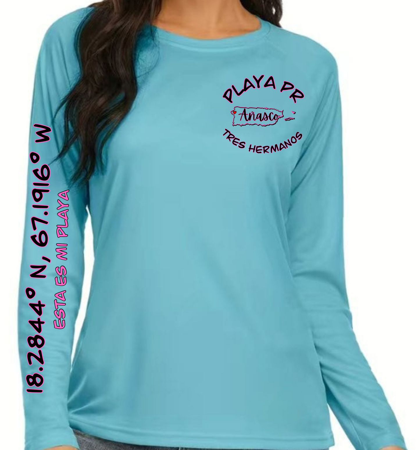 Women's UPF50+ rash guard long Sleeve Tres Hermanos, Añasco P.R