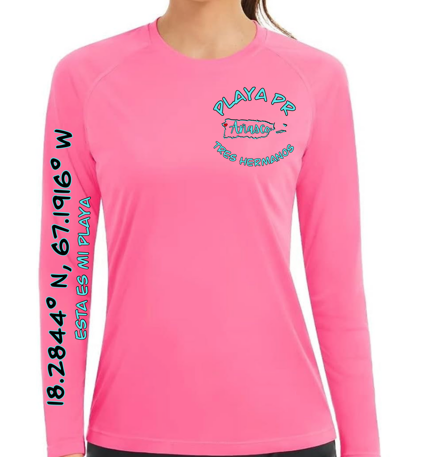 Women's UPF50+ rash guard long Sleeve Tres Hermanos, Añasco P.R