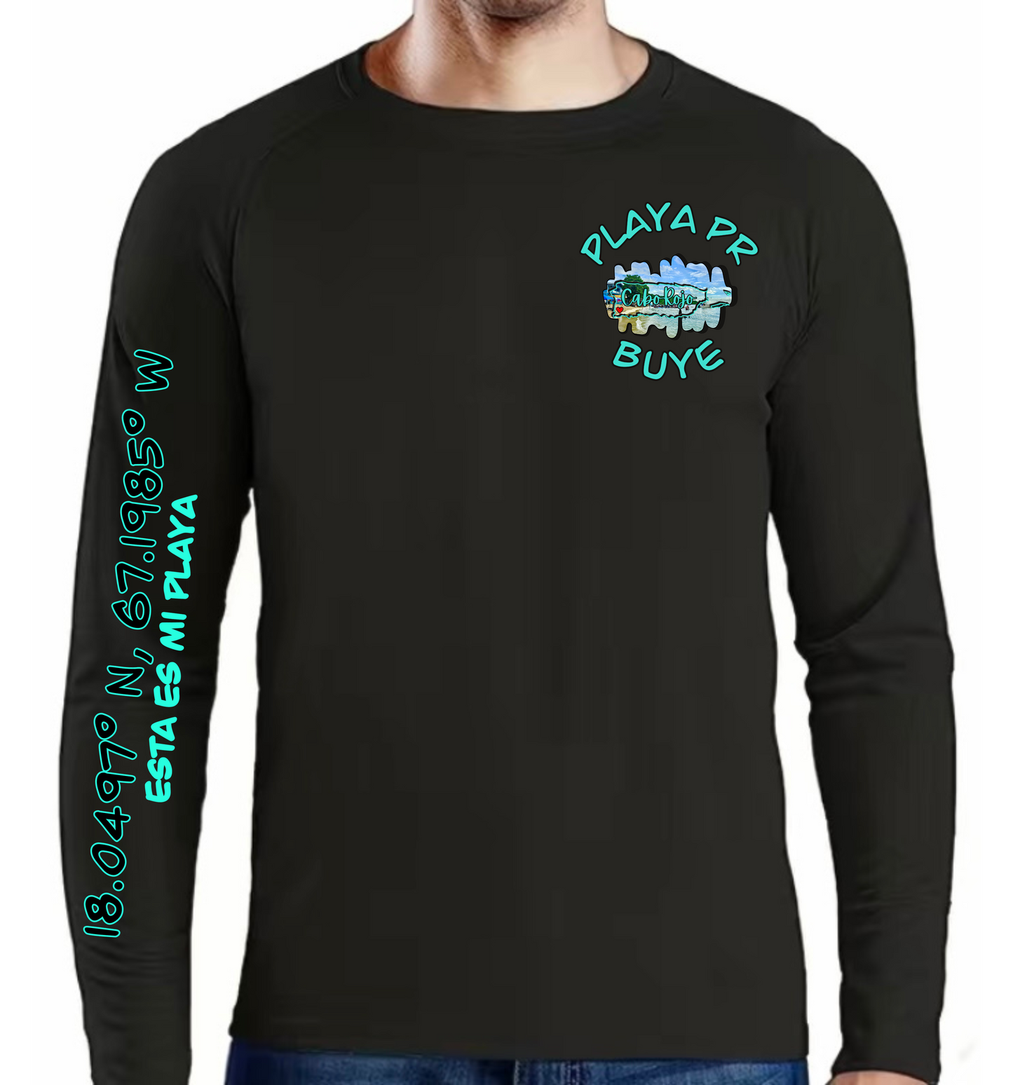 Men's UPF50+ rash guard long sleeve Buye, Cabo Rojo P.R