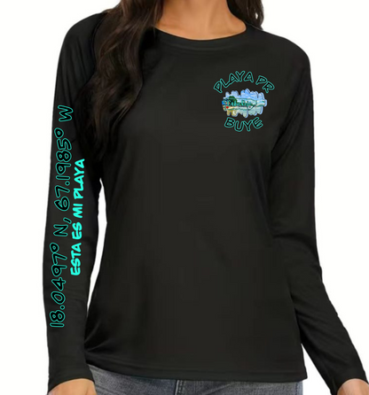 Women's UPF50+ rash guard long sleeve Buye, Cabo Rojo P.R