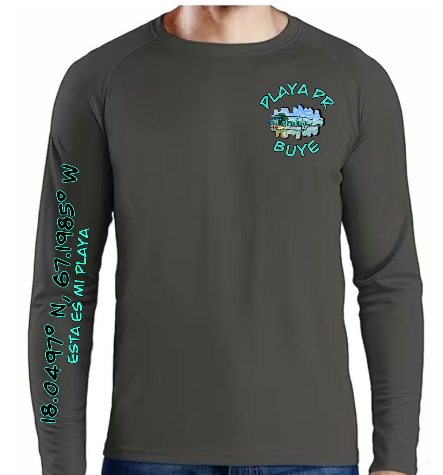 Men's UPF50+ rash guard long sleeve Buye, Cabo Rojo P.R