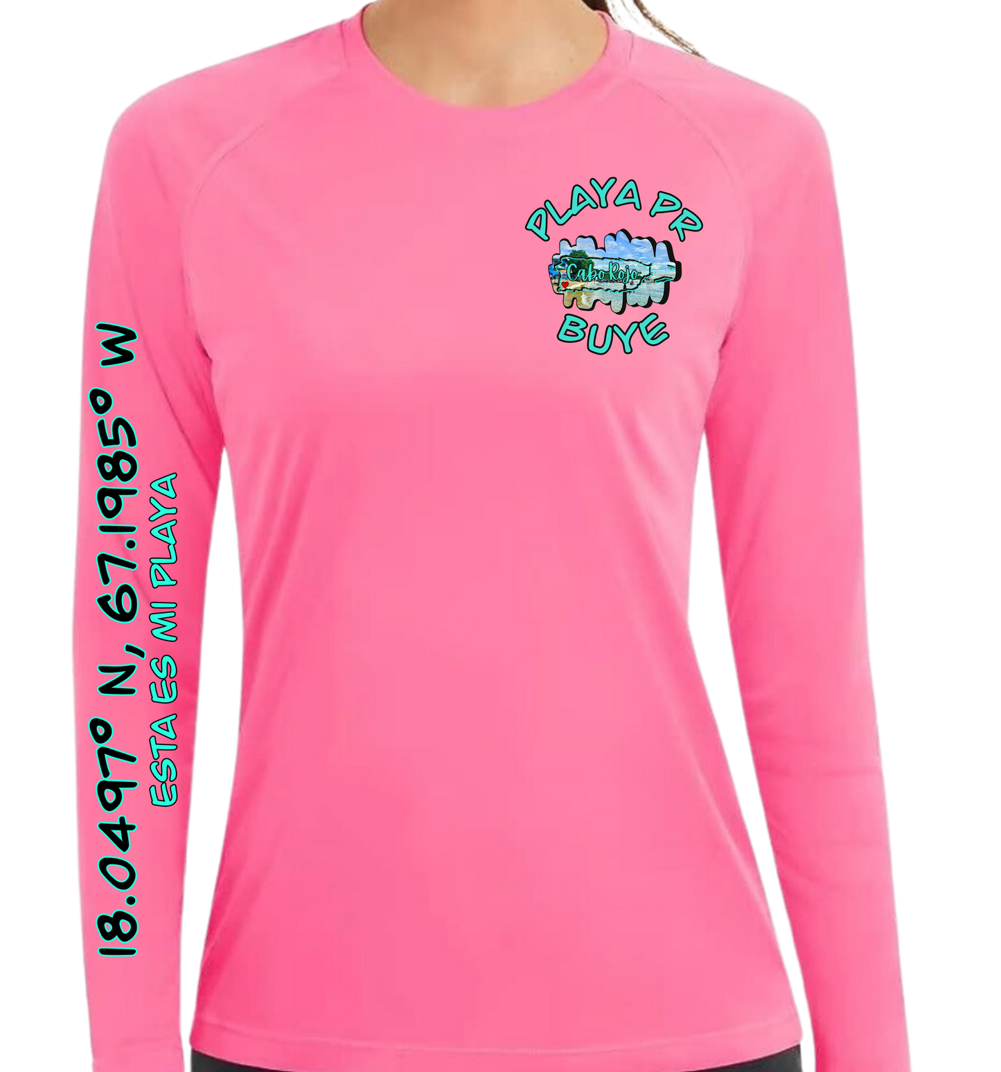 Women's UPF50+ rash guard long sleeve Buye, Cabo Rojo P.R