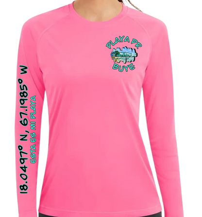 Women's UPF50+ rash guard long sleeve Buye, Cabo Rojo P.R