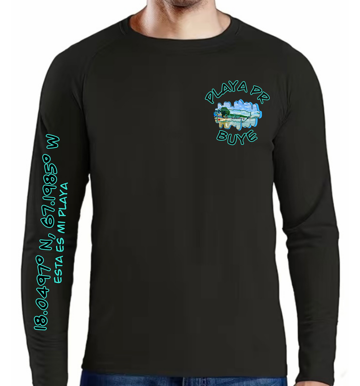 Men's UPF50+ rash guard long sleeve Buye, Cabo Rojo P.R