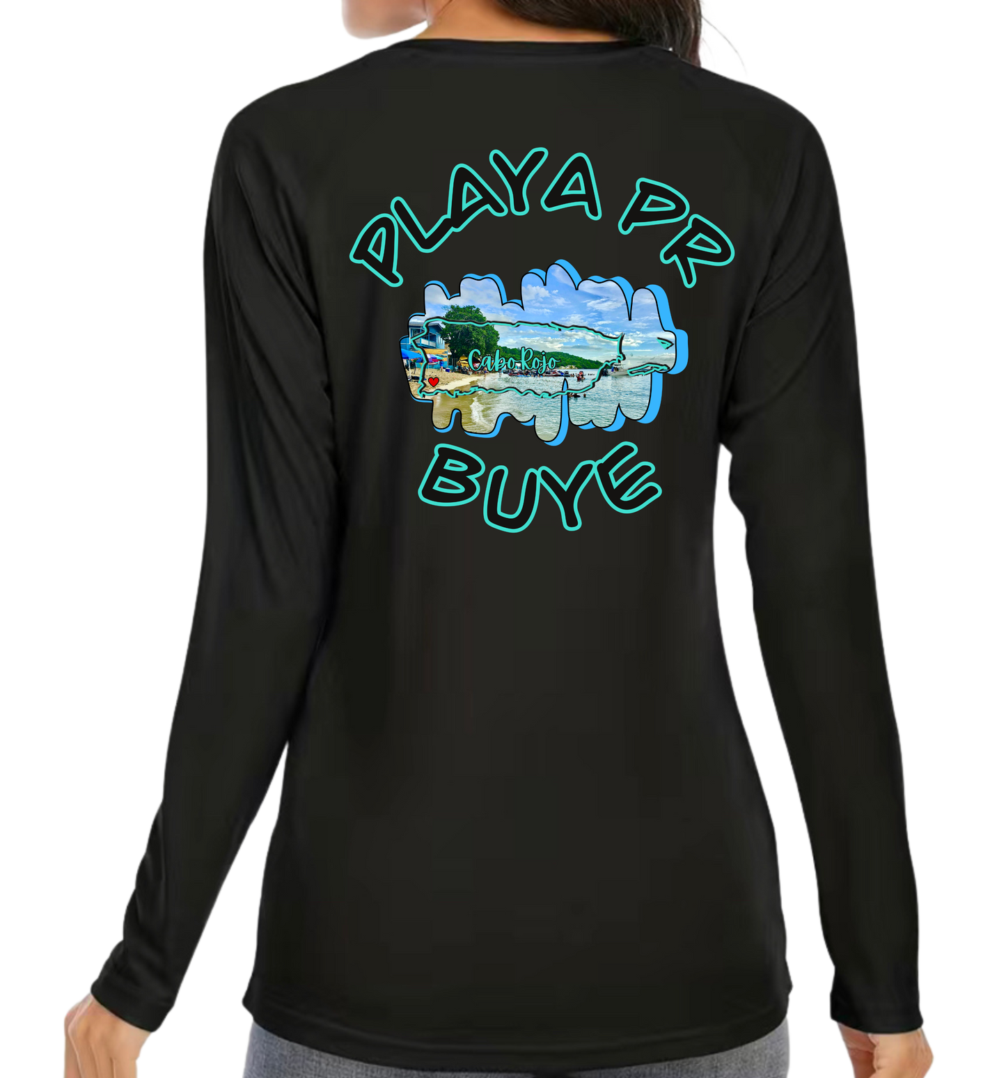 Women's UPF50+ rash guard long sleeve Buye, Cabo Rojo P.R