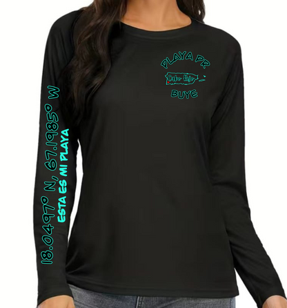 Women's UPF50+ rash guard long sleeve Buye, Cabo Rojo P.R