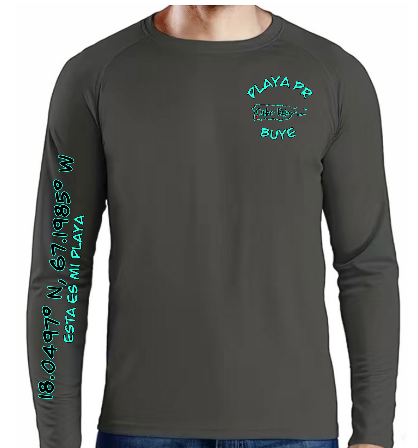 Men's UPF50+ rash guard long sleeve Buye, Cabo Rojo P.R