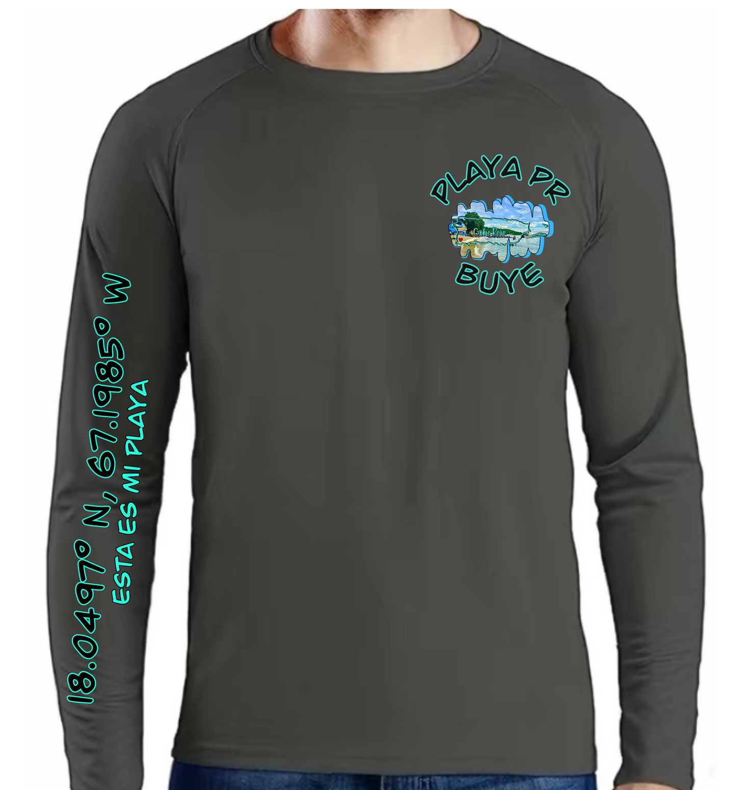 Men's UPF50+ rash guard long sleeve Buye, Cabo Rojo P.R