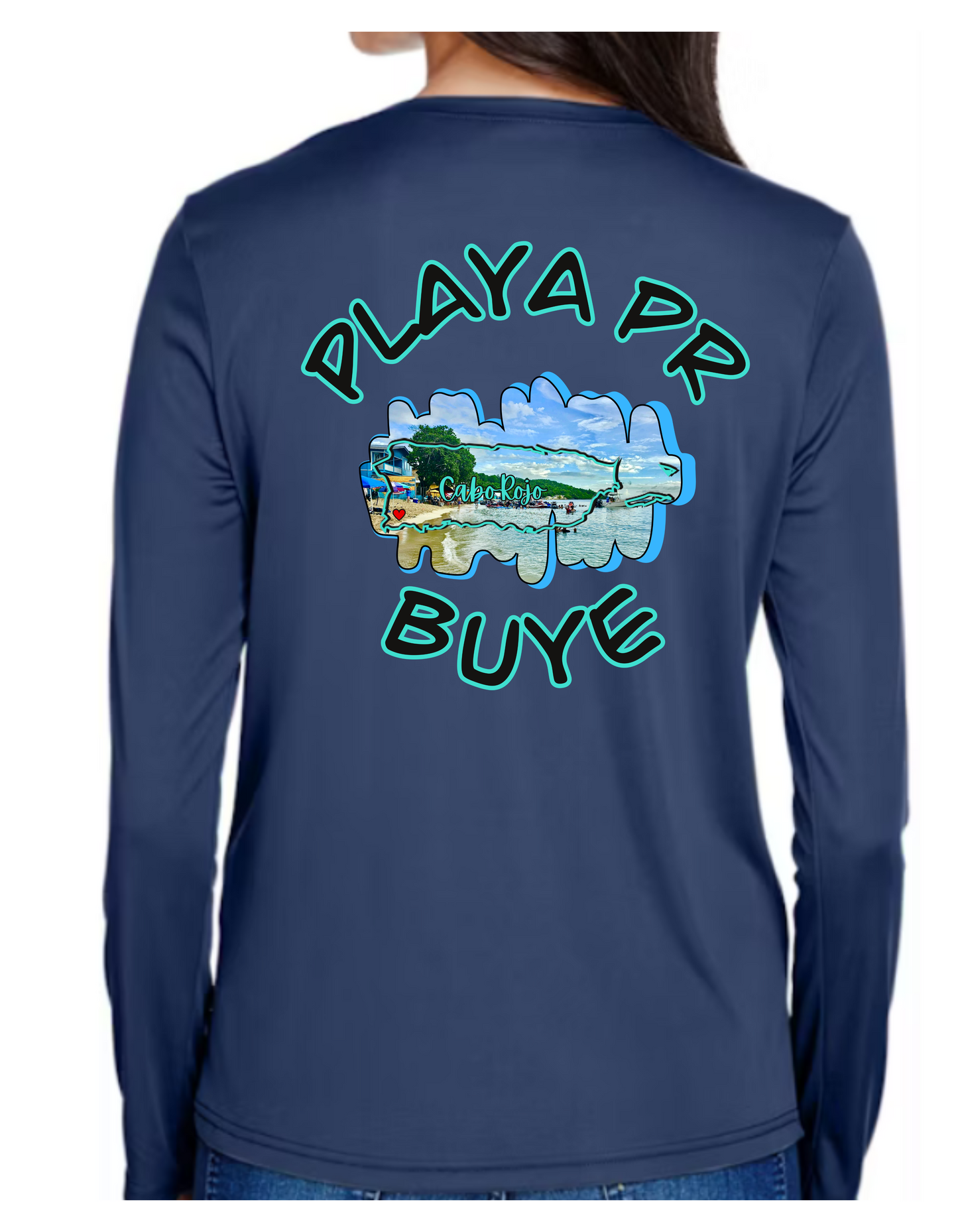 Women's UPF50+ rash guard long sleeve Buye, Cabo Rojo P.R