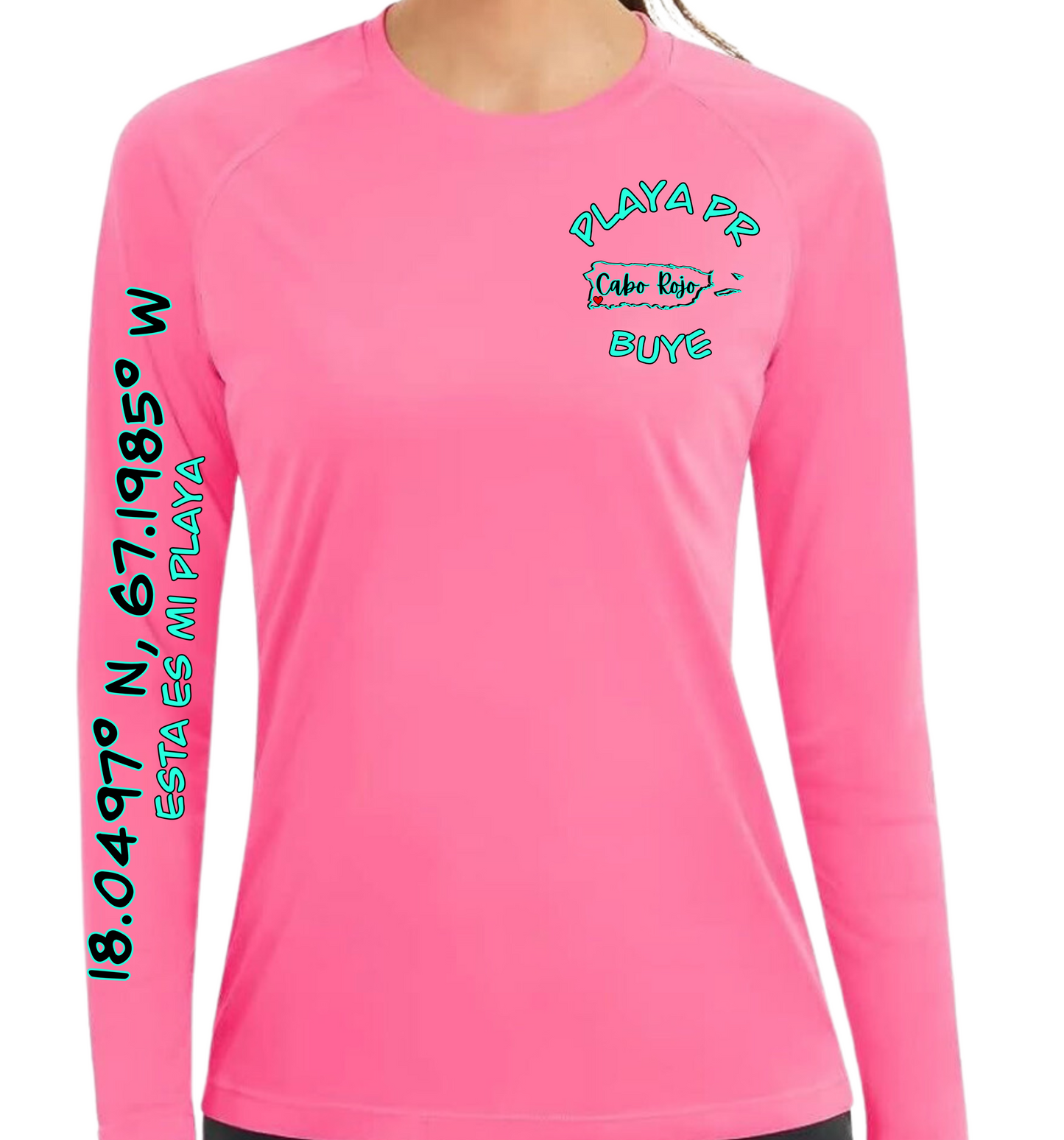 Women's UPF50+ rash guard long sleeve Buye, Cabo Rojo P.R