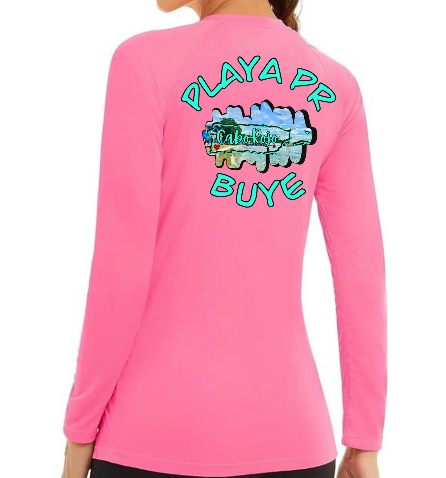 Women's UPF50+ rash guard long sleeve Buye, Cabo Rojo P.R