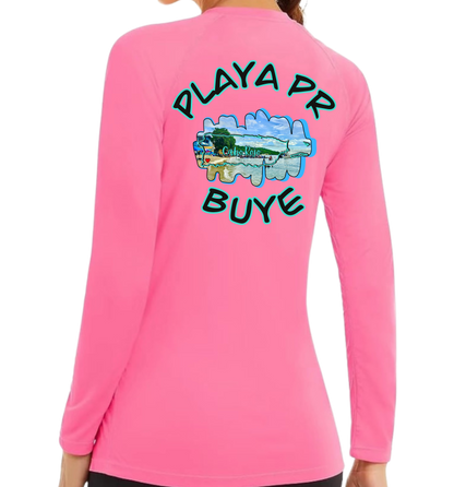 Women's UPF50+ rash guard long sleeve Buye, Cabo Rojo P.R