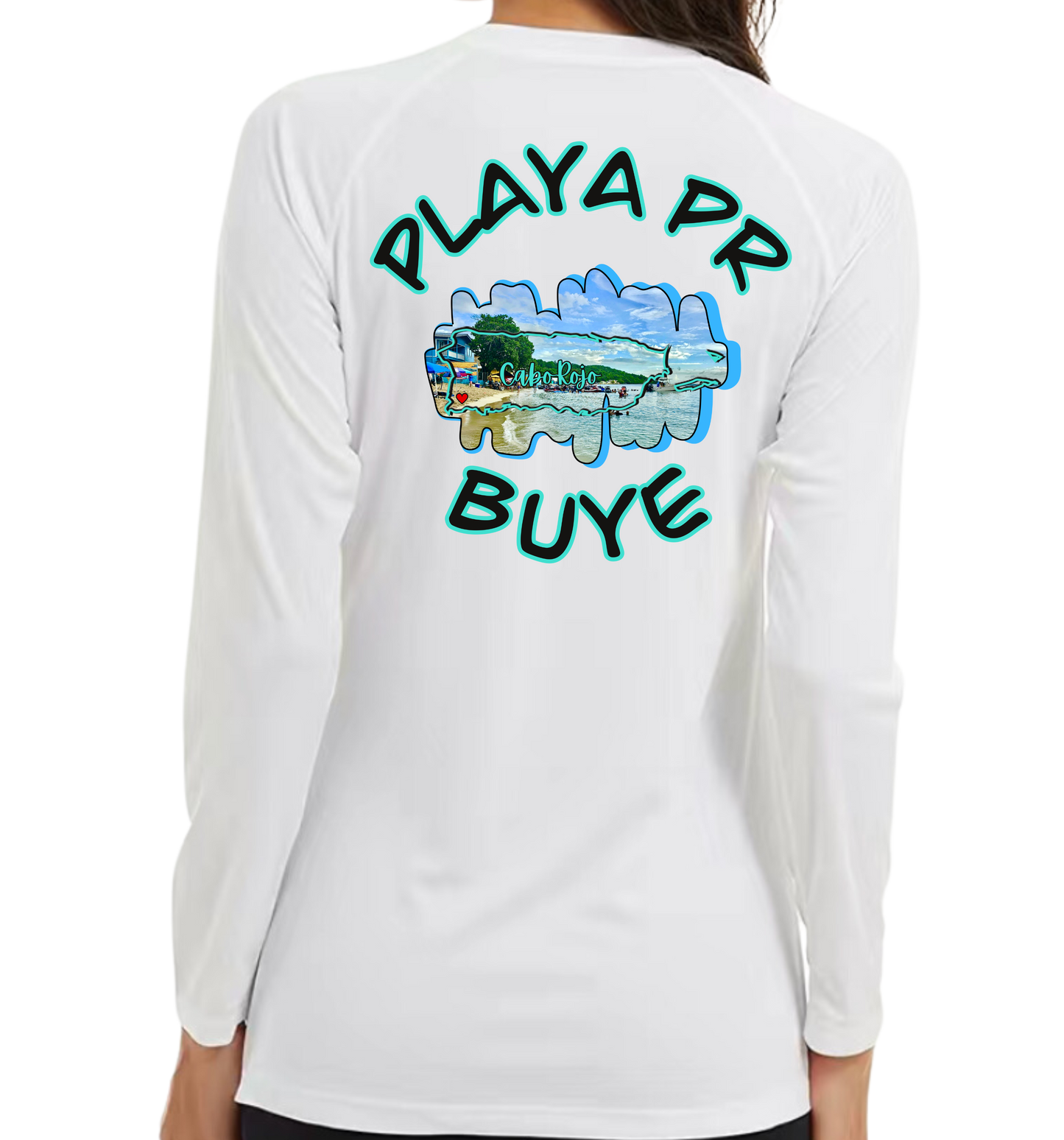 Women's UPF50+ rash guard long sleeve Buye, Cabo Rojo P.R