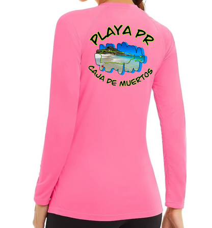 Women's Long Sleeve Rash Guard Isla Caja de Muertos, PR